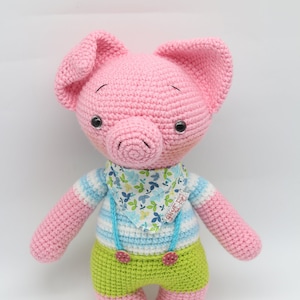 Cerdo de ganchillo, juguete de cerdo, cochinillo, juguete de bebé, muñecas hechas a mano, cerdo de felpa, animal relleno, ganchillo juguete, ganchillo animal, cerdo hecho a mano, cerdo, bebé