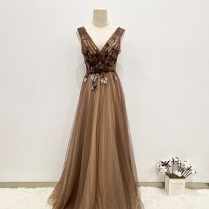 Brown Tulle Gown Etsy Canada