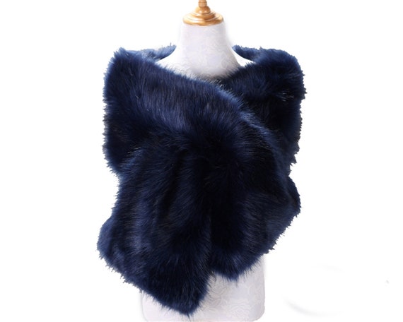 Blue fur shrug sale