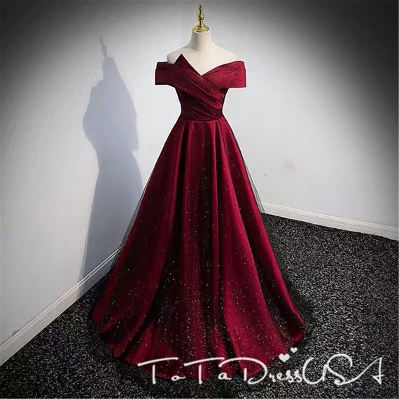 Embedded Red Off Shoulder dress – Ambika Lal