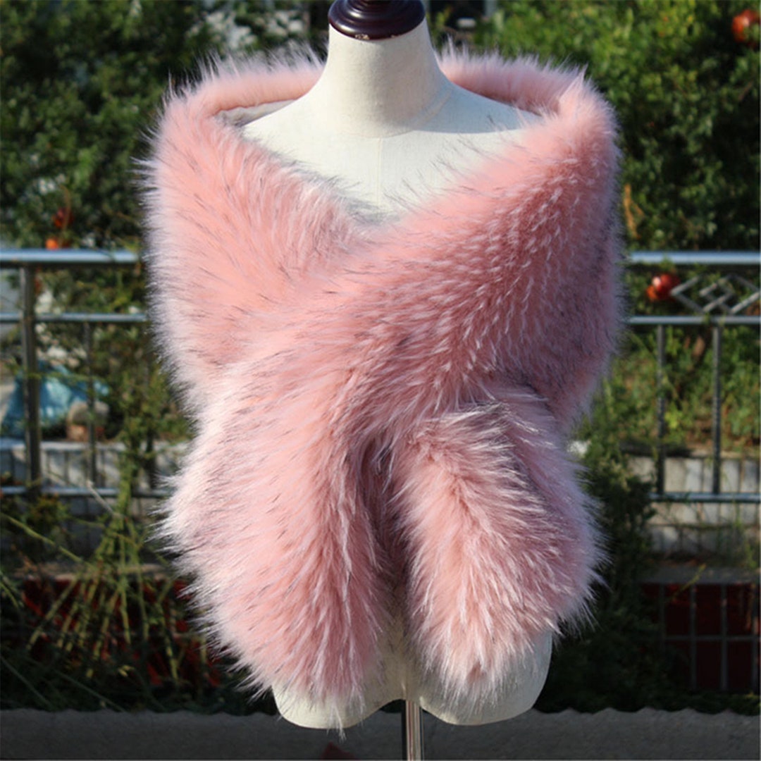 pink shawl fur