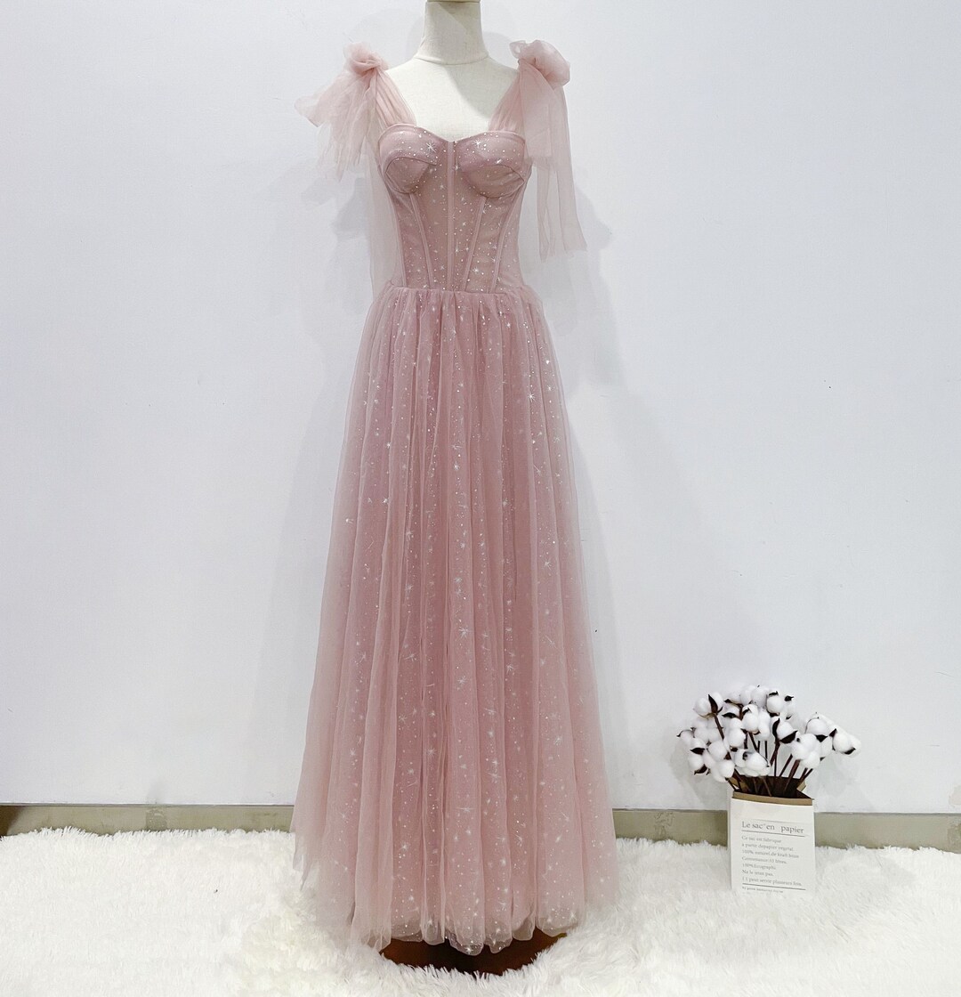Pink Evening Dress for Girls Stars Senior Prom Dress Etsy