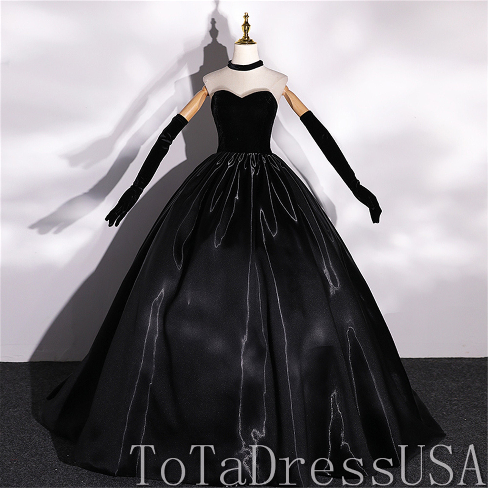 Satin Hepburn Style Evening Dress Vintage Strapless Prom Dress