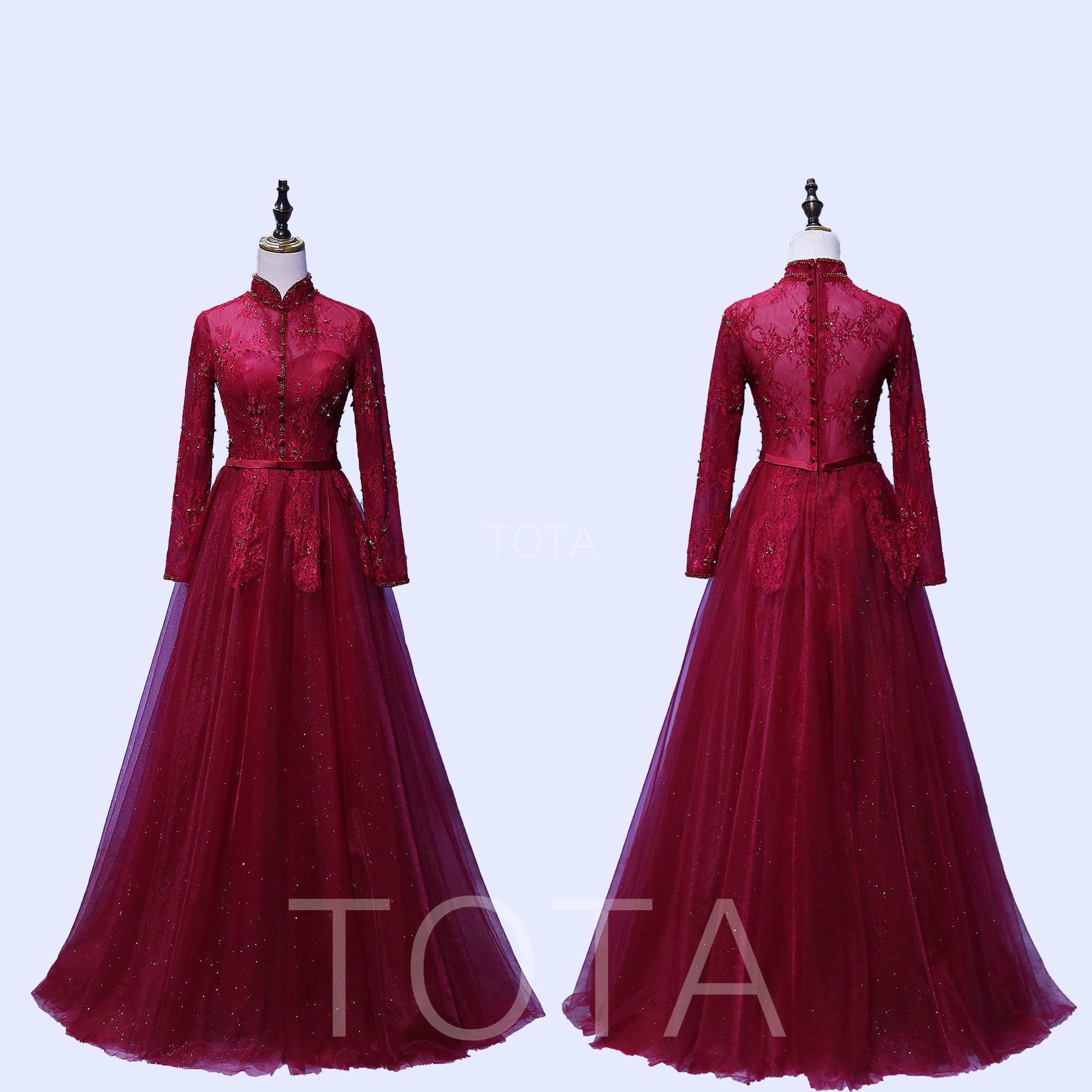 Evening Gown With Sleeves - Etsy
