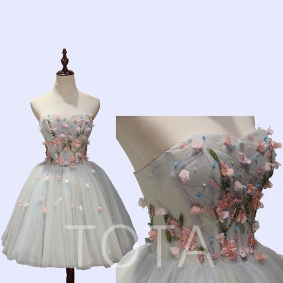 3D Flower Prom Dress 2020 Vestido de dama de honor Azul - Etsy México 3D Flower Prom Dress 2020 Vestido de dama de honor Azul - Etsy México