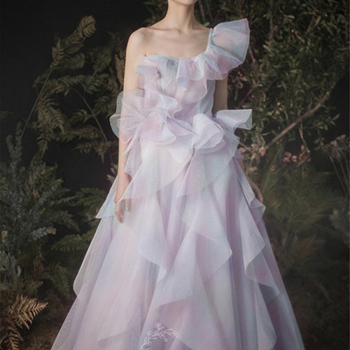 Fairy Light Purple Prom Dress Gradient Prom Dress Layered Long - Etsy