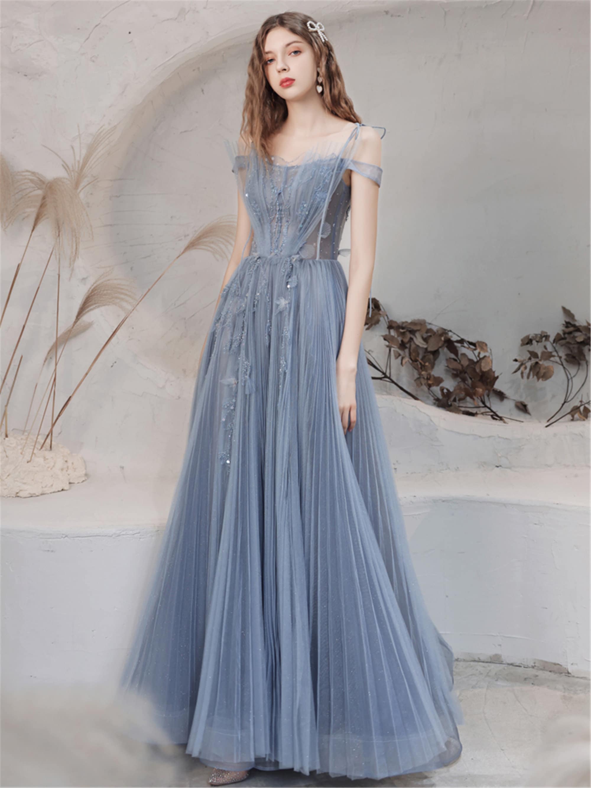 Blue Fairy Prom Dress for Women Long Evening Dress Graduation Etsy