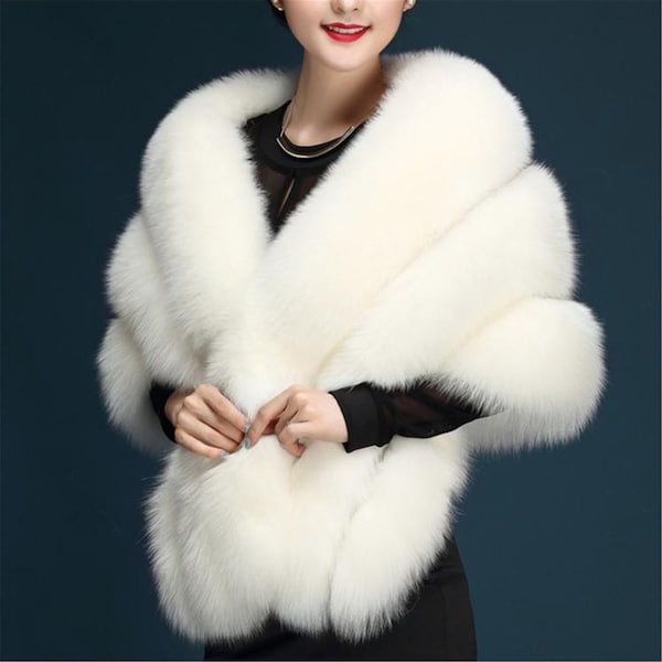 large faux fur shawl