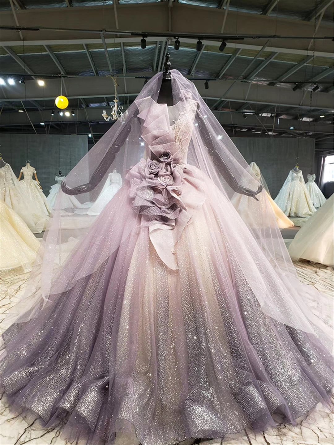 Elegant Purple Gradient Wedding Dress: Timeless Beauty for Your Big Day