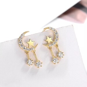Moon and Star Earrings Celestial Earrings Star Earrings - Etsy