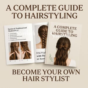 Peut inclure: Un guide de coiffure avec des images de différentes tresses et coiffures. Le texte sur la couverture indique "Un guide complet de coiffure".