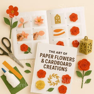 Libro de manualidades con flores de papel y cartón: Más de 30 proyectos florales creativos con plantillas y guías paso a paso para todas las edades.