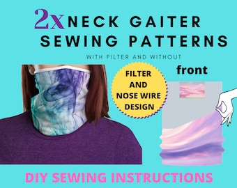 Neck Gaiter Pattern, Neck Gaiter Instructions, DIY Neck Gaiter, Cute Mask for Women, Scarf Mask, Tube Scarf, Neck Warmer Sewing Pattern
