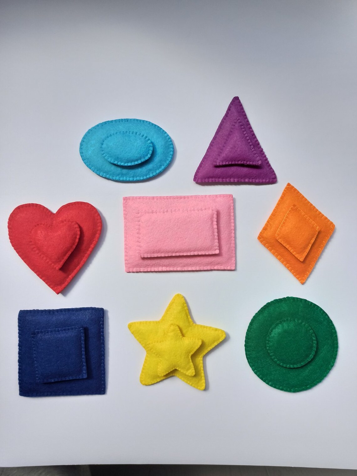 Felt Shapes Geometric Figures of Felt 2pcsbigsmall With Etsy