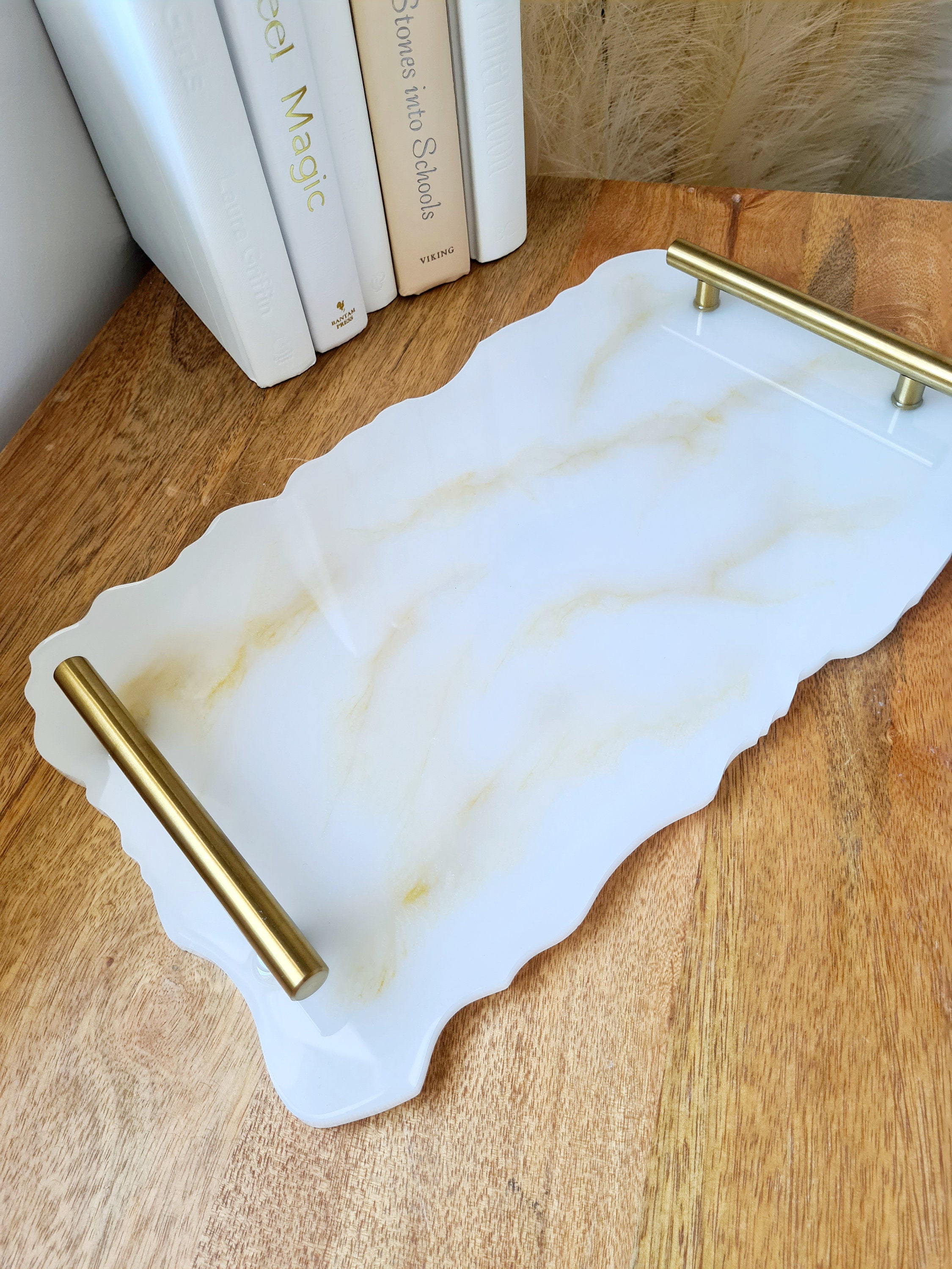 Luxury tray large tray marble effect tray 35cm x 21cm home Etsy