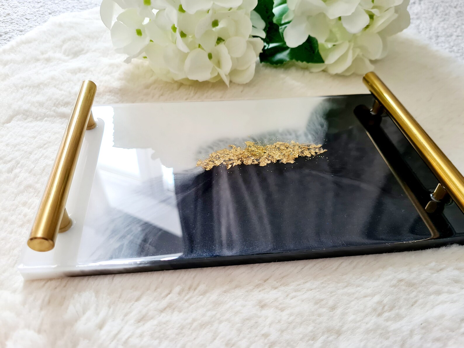 Black gold tray gold tray display tray gold home decor Etsy