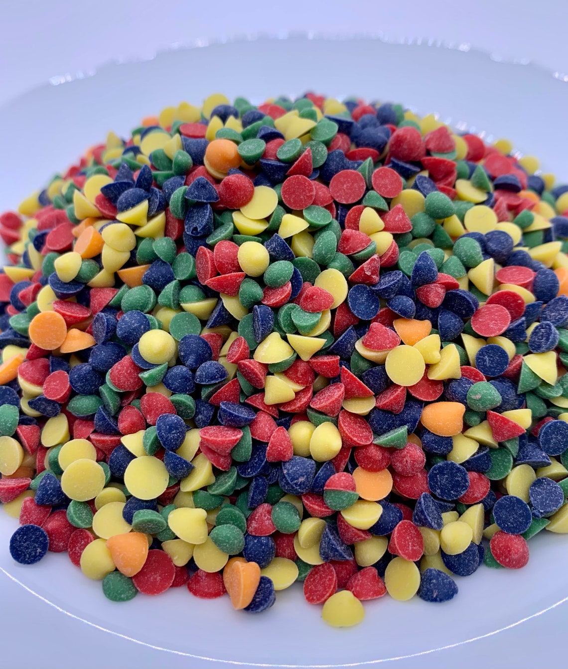 Rainbow Mini Baking Chips Edible Mini Vanilla Chocolate Etsy