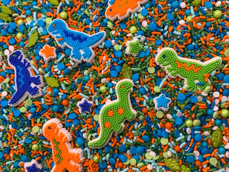 Dino Dance Party Sprinkle Mix Dinosaur Sprinkles Edible Dino Etsy