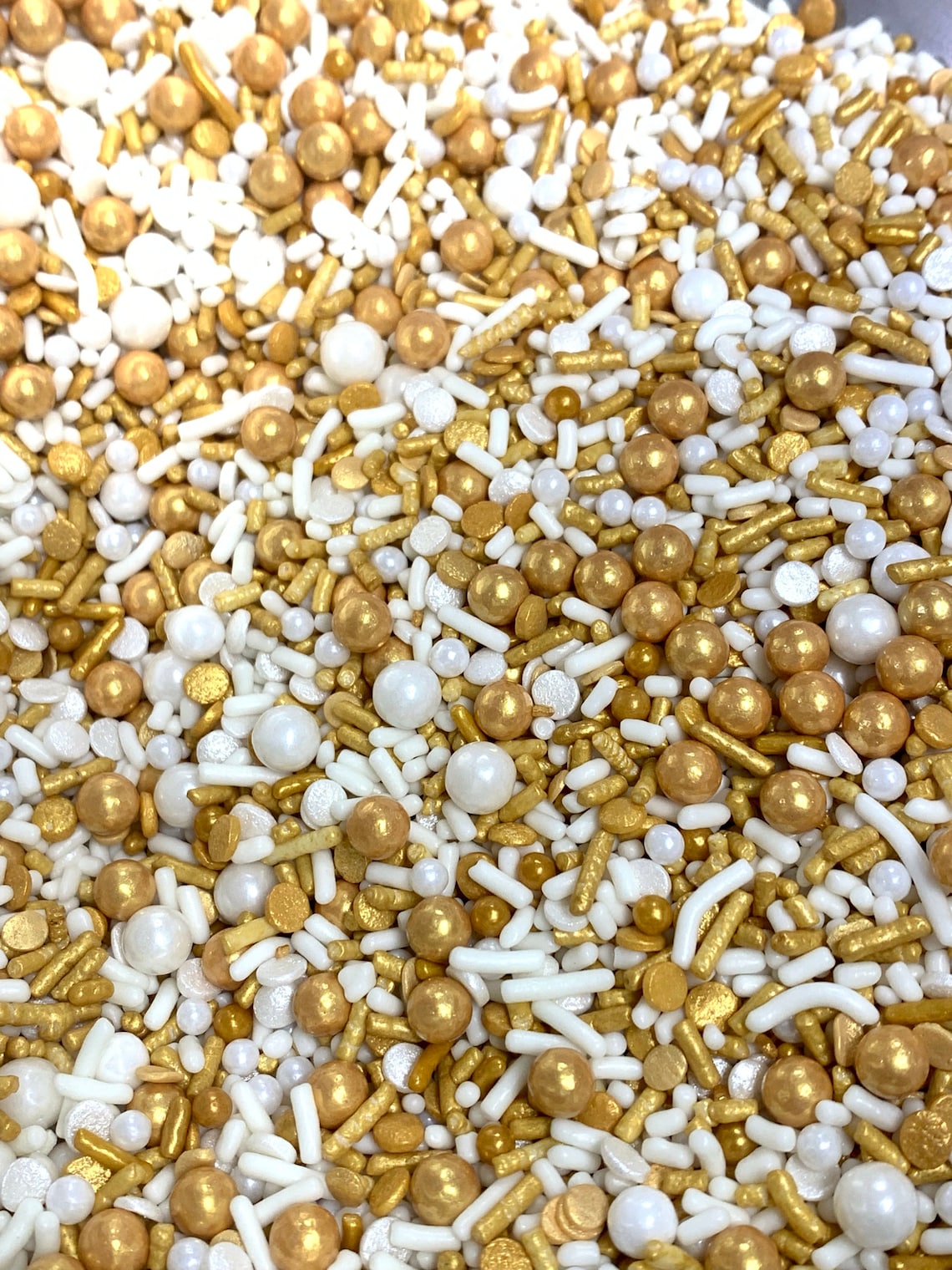 White Gold Sprinkle Mix Edible Gold Sprinkles Etsy