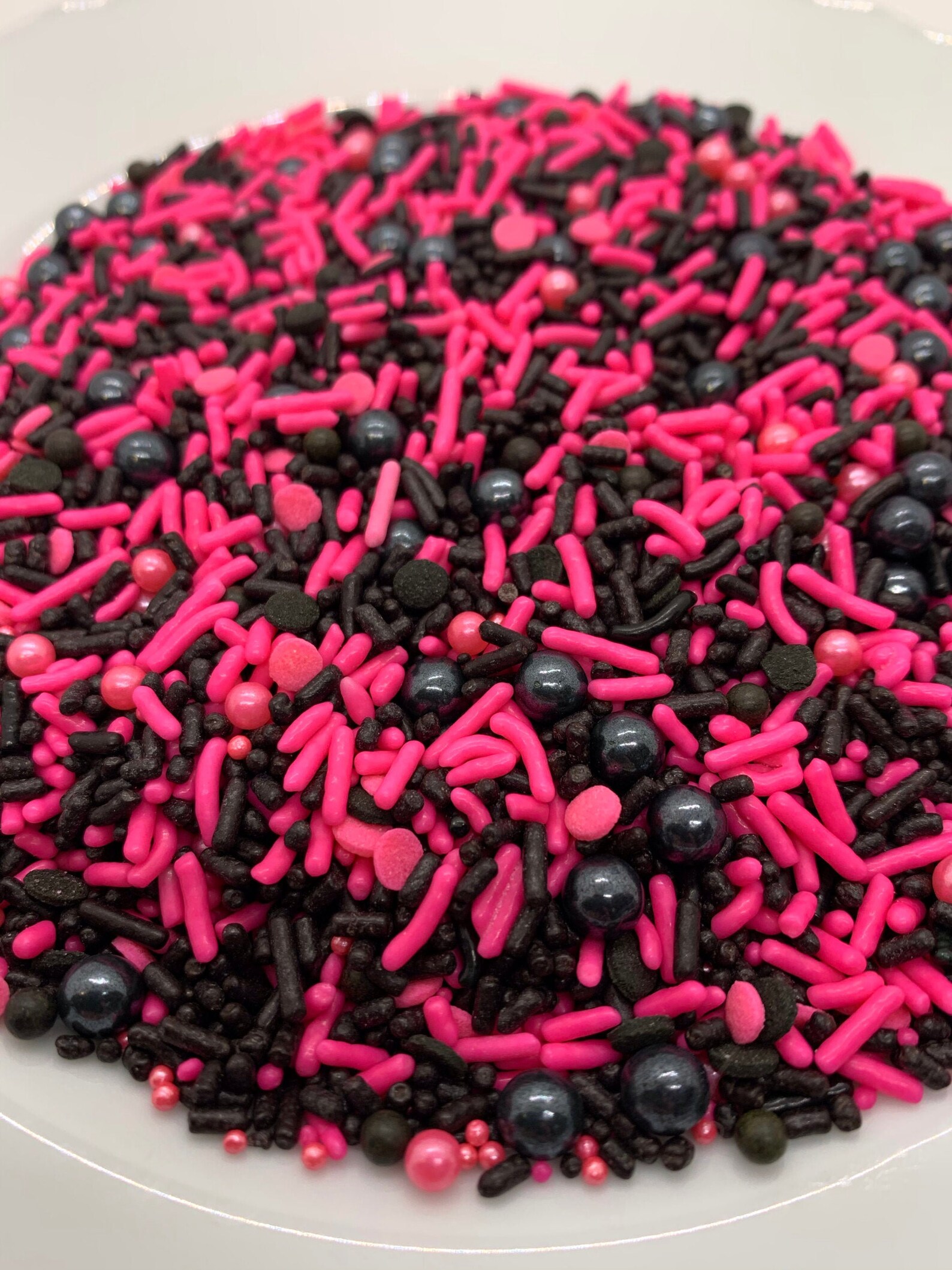 Pink and Black Edible Sprinkle Mix Etsy