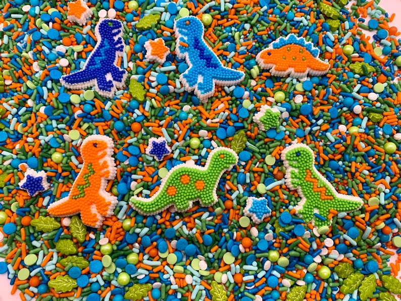 Dino Dance Party Sprinkle Mix Dinosaur Sprinkles Edible Dino Etsy