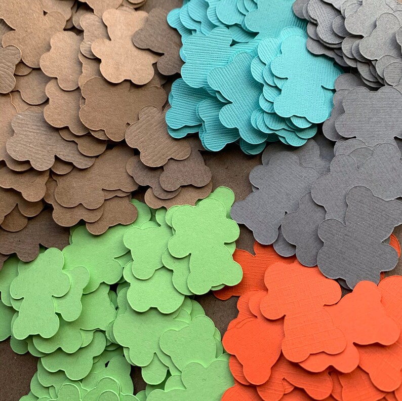 Large Green Teddy Bear Confetti Pieces Baby Shower Confetti Baby Boy Baby Shower Bear Baby Shower Gender Neutral Decorations Teddy Bear