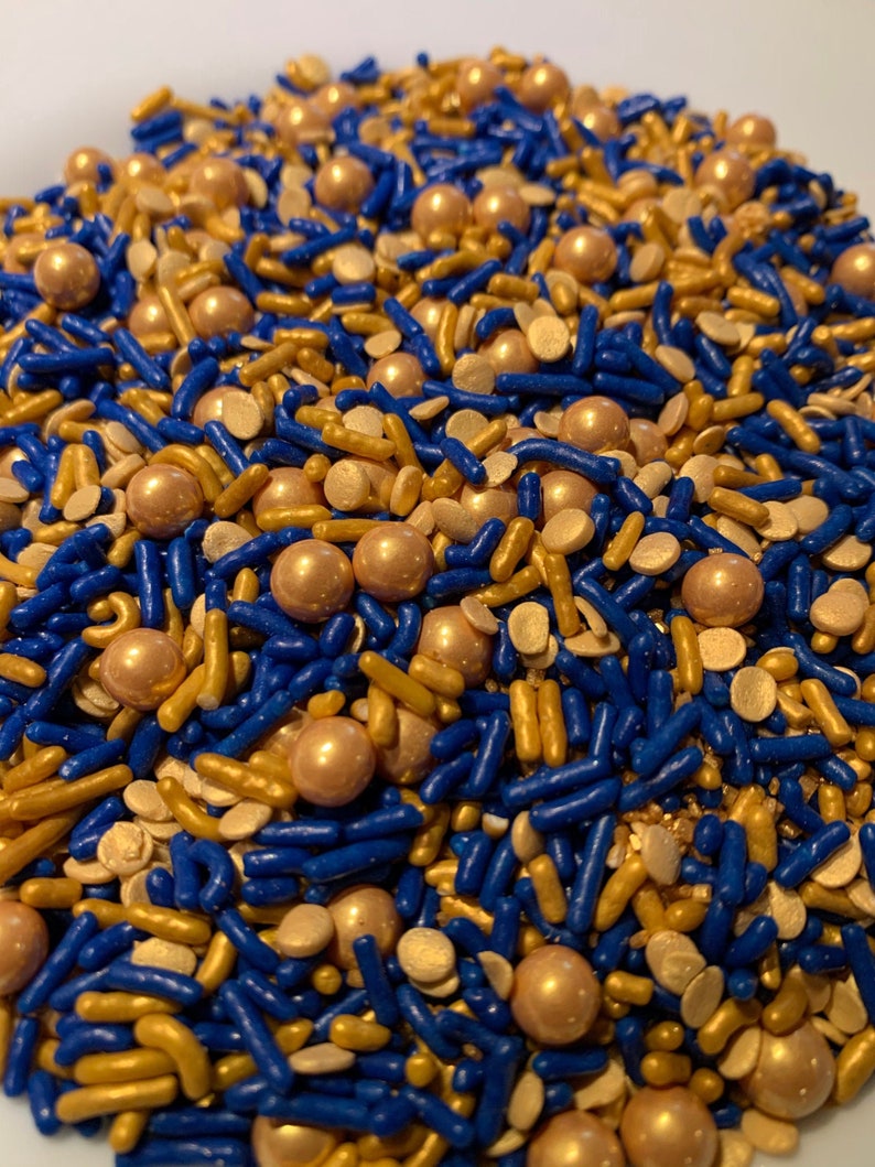 Golden Blues Sprinkle Mix Gold and Navy Blue Sprinkles - Etsy