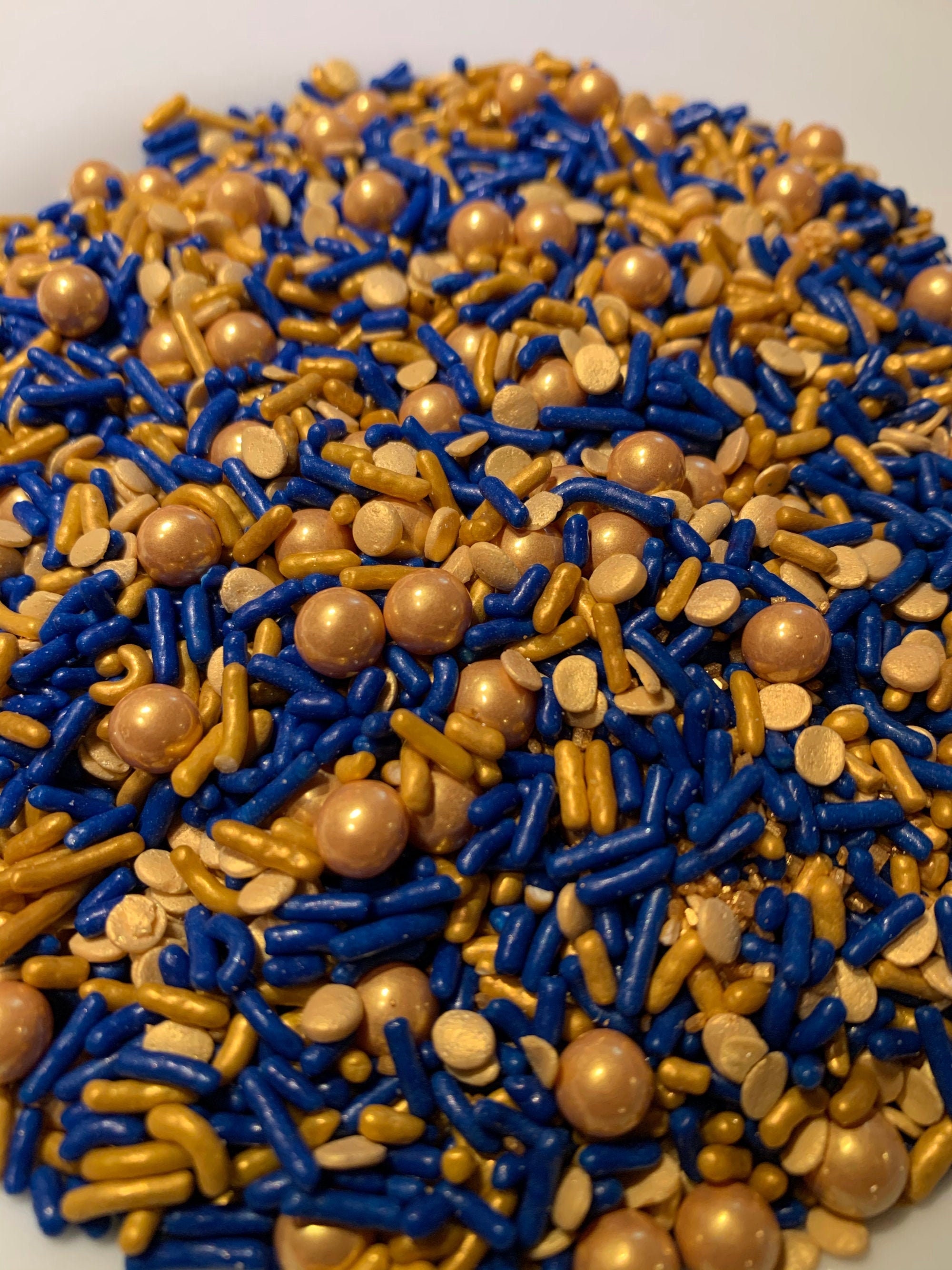 Golden Blues Sprinkle Mix Gold and Navy Blue Sprinkles Etsy