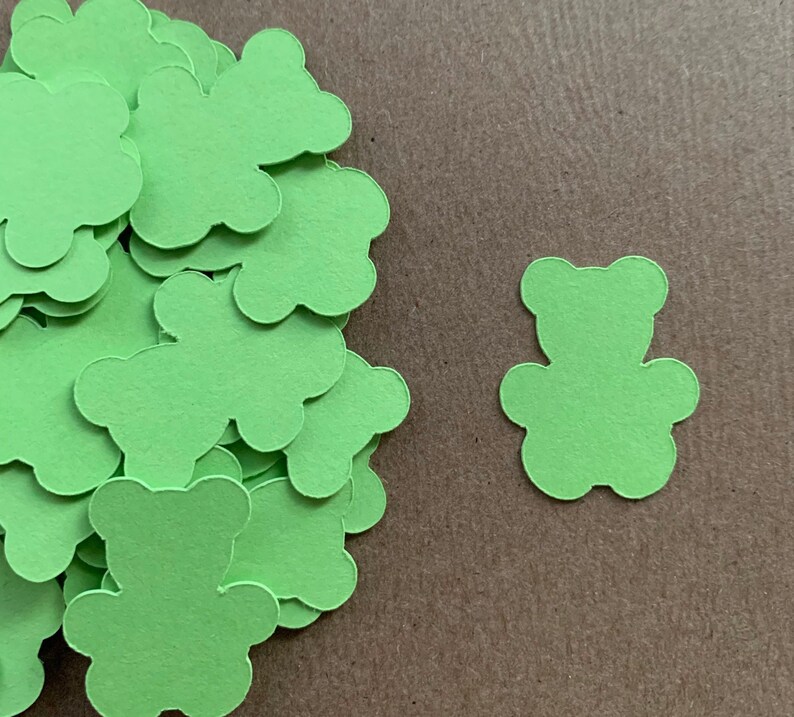 Large Green Teddy Bear Confetti Pieces Baby Shower Confetti Baby Boy Baby Shower Bear Baby Shower Gender Neutral Decorations Teddy Bear