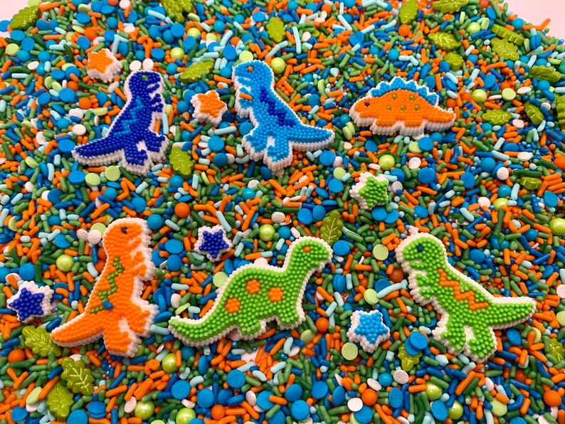 Dino Dance Party Sprinkle Mix Dinosaur Sprinkles Edible Dino Etsy
