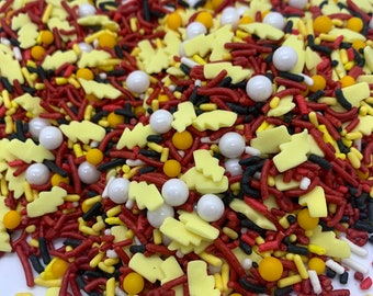 Fast as Lightning Sprinkle Mix, Flash Sprinkle Mix, Lightning Bolt Sprinkles, Flash Birthday Party, Superhero Birthday