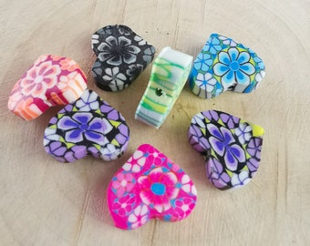 50 Stück Fimo 8-9mm Perlen Polymer Clay Beads Basteln 1446