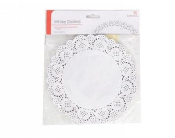 60 Round White Paper Doilies Lace Coasters Party Event Table Cover Placemats