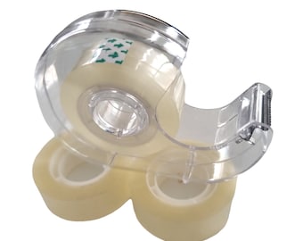 Tape Dispenser Set With 3 Adhesive Tapes Desktop Office Sticky Pack Clear Holder