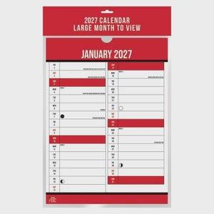 2027 Large Easy Month To View A3 Planner Wall Calendar One Month 2 Column To View Office
