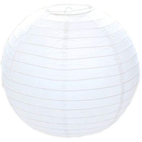 White Paper Round Ball Lampshade - Hanging Ceiling Lantern Light Large 40cm 14in