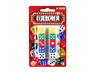 10 Dice Set - Ten Six Sided Replacement Home Casino Dice Playing Games Craps Die