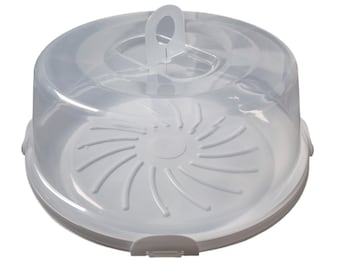 Round Plastic Cake Storage Transporting Carry Box Container Baking Cakes