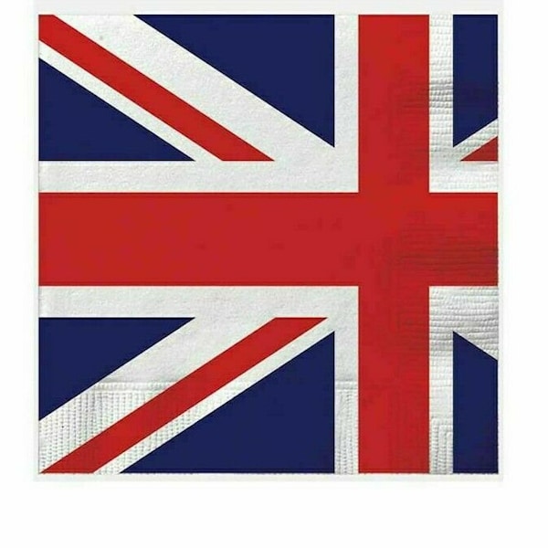 Jubilee Napkins X 16 Disposable Union Jack Flag Paper Party Dinner Serviettes