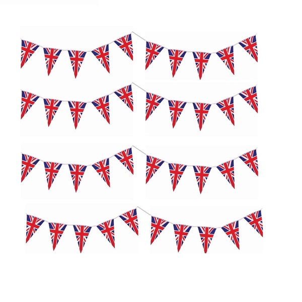 33 Feet 10m Triangle Union Jack Flag Bunting Double Sided Long 20 Flags  Coronation