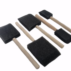 3 Pcs Foam Paint Brush for Kids, 4 Pieces Small Size Foam Sponge Brush, Wood Handle Sponge Brushes for Painting, Foam Brushes Sponge Paint Brush for