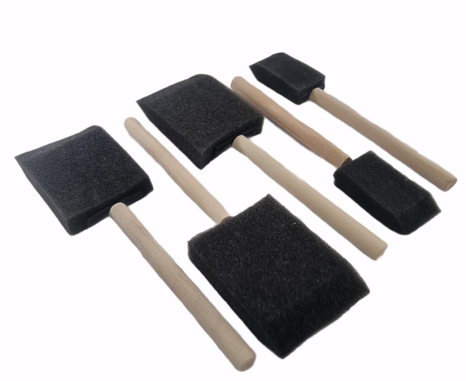 Foam Brushes for Blending in A Set 6pcs, Brush Handmade, Brush Disposable,  Brush Crafting, Art Painting, Stamperia, Art Supplies 