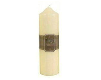 Large Pillar Candle 150 Hour Overdipped Wax Thick White Classic Church  Unscented
