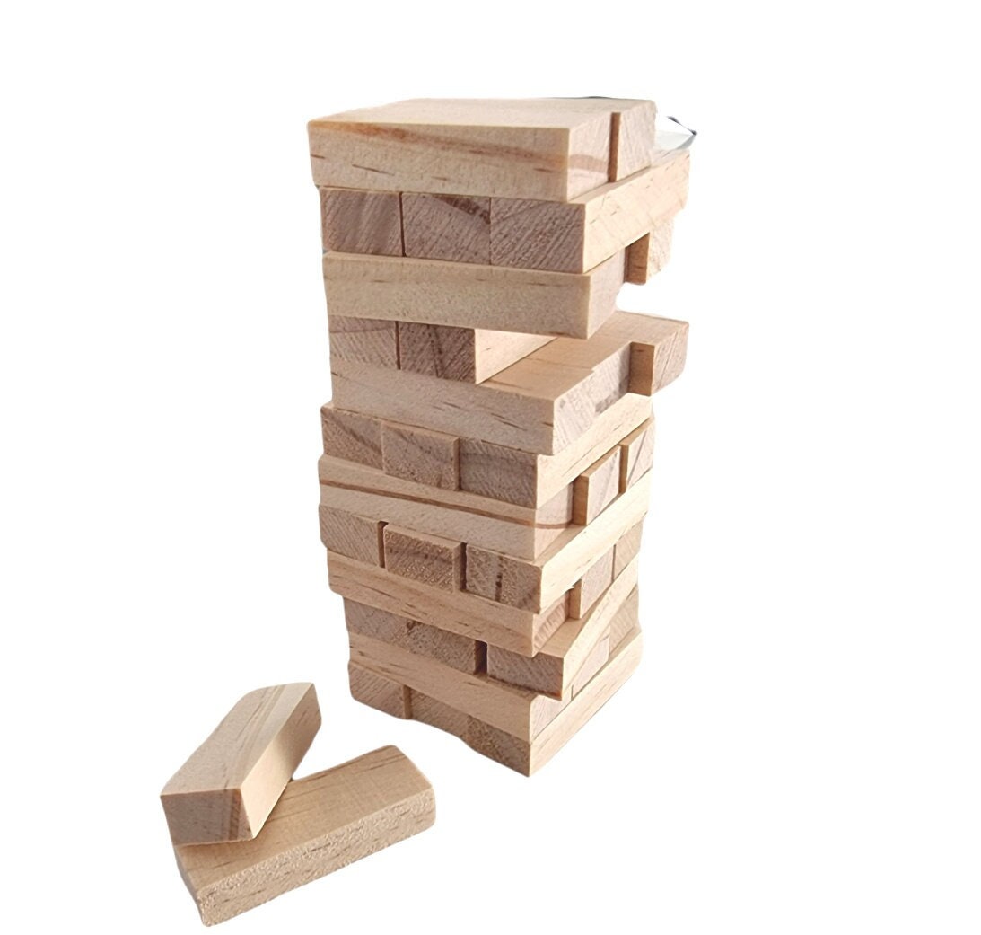 Premium Tabletop Tower Block Set - 1x3 - 54 or 60 Blocks