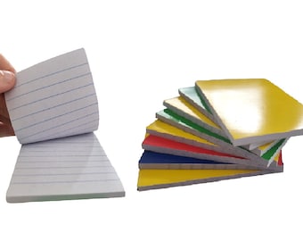 Small Notebooks Lined Paper X 4 Easy Notepads A7 White Writing Jotter Report Pad