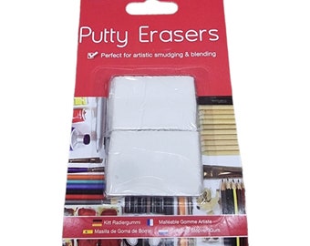 Putty Erasers X 2 Art Smudging Blending Craft Pastels Charcoal Drawing Rubbers