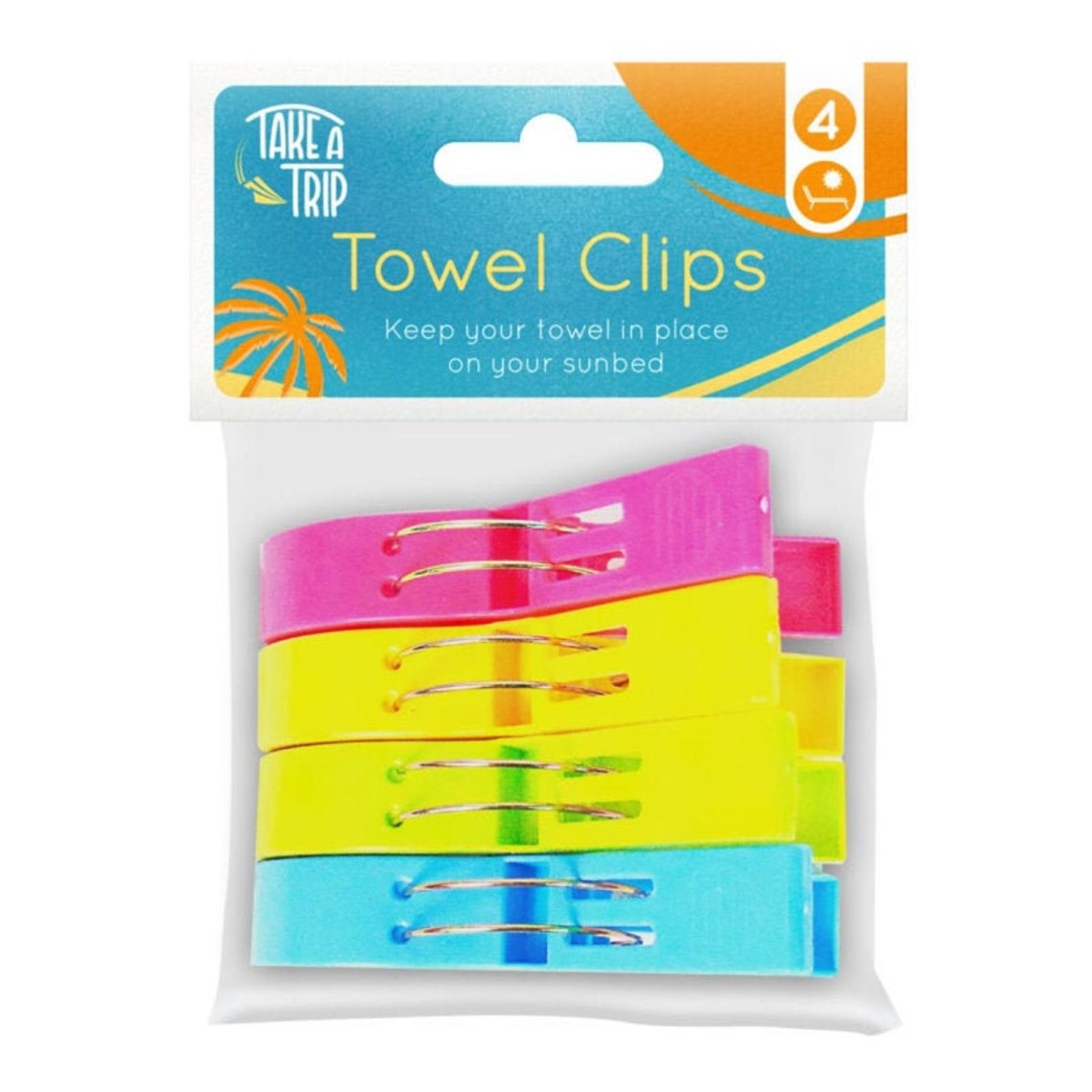 Sunbed Beach Towel Clips X 4 large Clamps Pegs Heavy Laundry Etsy