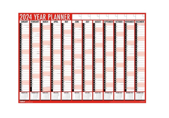 Agenda da muro 2024 A1 Calendario annuale annuale per l'ufficio domestico,  grande 84 cm x 60 cm -  Italia