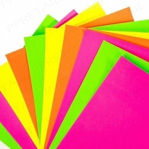 Hojas de papel neón A4 x 40 para manualidades y manualidades divertidas para álbumes de recortes infantiles