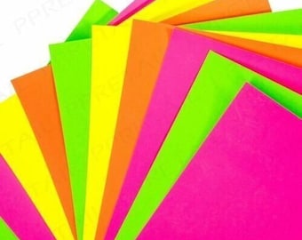 Neon Paper A4 X 40 Sheets For Bright Art & Craft Fun For Children Scrapbook